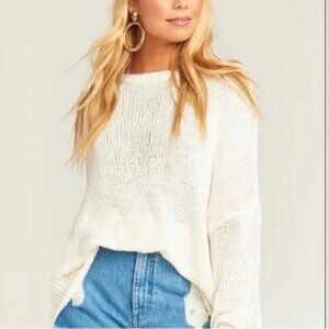 Show Me Your Mumu Anya Cream Knit Sweater Size small NWT